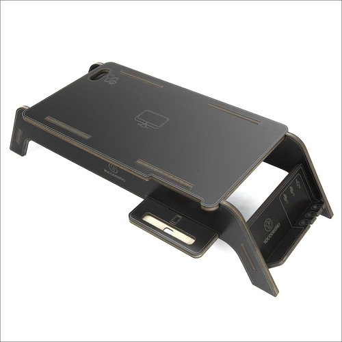 Imagen 7 de 9 de Soporte Base Eleva Monitor Pc-notebook Con Porta Celular