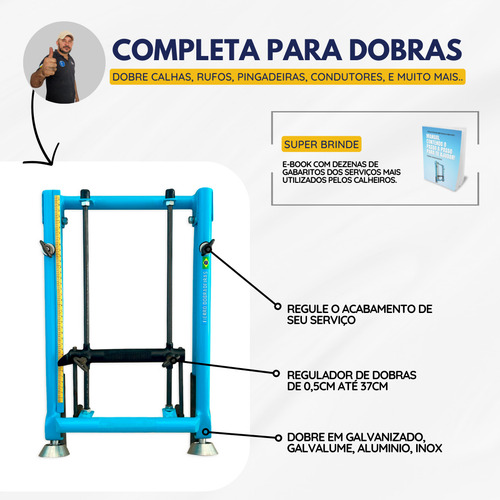 Viradeira Chapas Finas Calhas Rufos Manual Portátil Calheiro