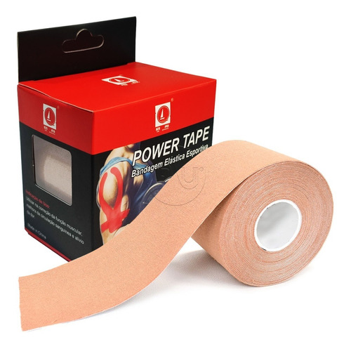 Kinesiology Power Taping Bandagem Elástica Bege - 5cm X 5m