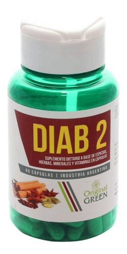 Diab2 Oginial Green 60 Cápsulas Diabetes-hipercolesterolemia