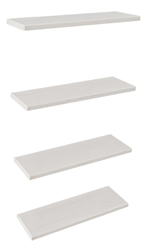 Esatto® 4 Repisas Flotantes Minimalistas Melamina 41x14 Cms Color Artico