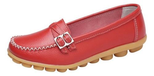 Zapatos Planos De Mujer De Piel Con Suela Blanda