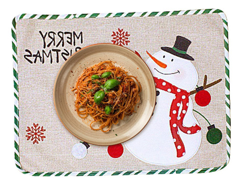 Mantel Individual Para Decoración Rectangular, Cena, Navidad