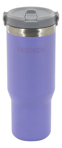 Vaso Trendy 900ml Acero Inoxidable Hermético Con Asas Violeta Lisa