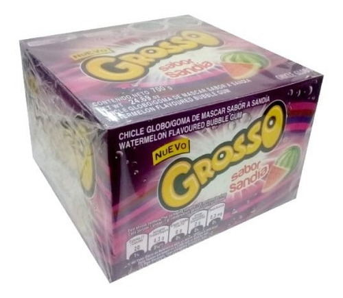 Chicle Grosso Sandia 100 Unidades Caja De 700g