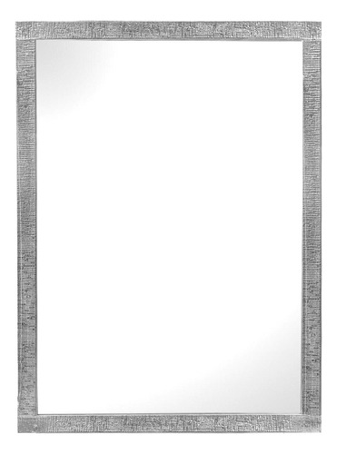 Espejo Decorativo Elegante Rectangular Moderno 71 X 51 Cm Marco Plateado