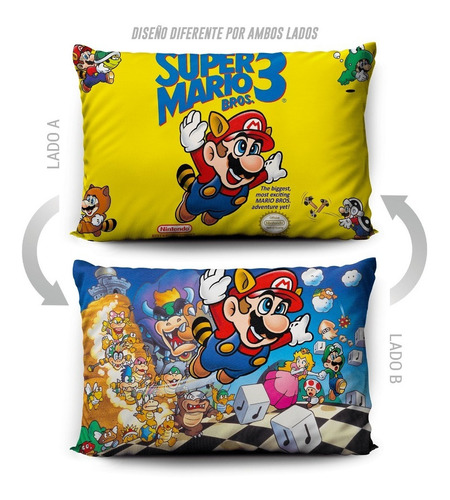 Imagen 5 de 5 de Funda De Almohada Super Mario Bros. 3 70x45cm Vudú Love
