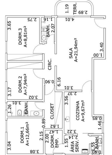 Imagem 14 de 14 de Apartamento No Campo Belo Com 03 Dormitórios, Sendo 01 Suite; Sala Ampla Com Varanda, Banheiro Adicional, Cozinha Americana, As, Ae, Qe E Wc., 2 Vagas - Ap5999