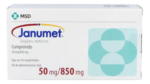 Janumet Sitagliptina Metformina 50/850 Mg 56 Comprimido Caja