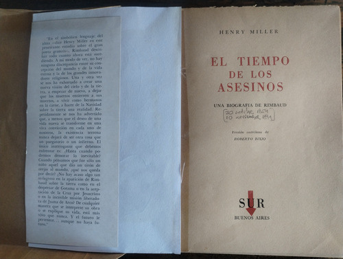 El Tiempo De Los Asesinos De Henry Miller - Sur (Usado)