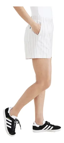 Short Mujer Weekend Pull On Blanco Con Rayas Dockers