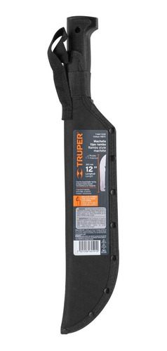 Machete Rambo 12 Cacha Inyectada Negra, Con Funda, Truper