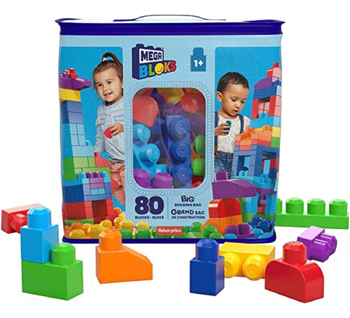 Mega Block Gran Bolsa Para Construir 80 Pcs / Versión Niño