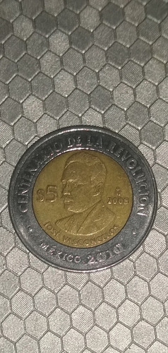 Moneda De 5$ José Vasconcelos Año 2008