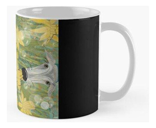 Taza Galgos Olfateando Narcisos Calidad Premium