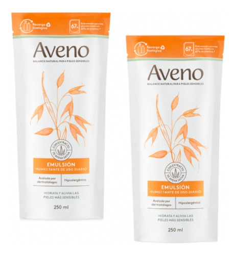 Aveno Emulsión Hidratante Repuesto 250ml X 2 Unidades