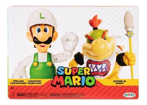 Pack Figuras Fire Luigi Vs Bowser Jr Nintendo