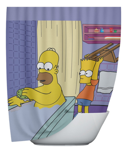 Simpson Homero Bart Cortina De Baño Personalizada 180x180cm