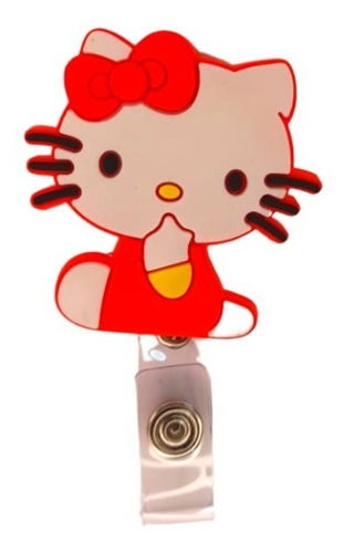 Yoyo Retráctil Porta Credencial Modelo Hello Kitty Fucsia 