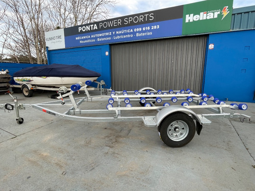 Trailer Doble Nautica En Acero Galvanizado Ponta Power Sport