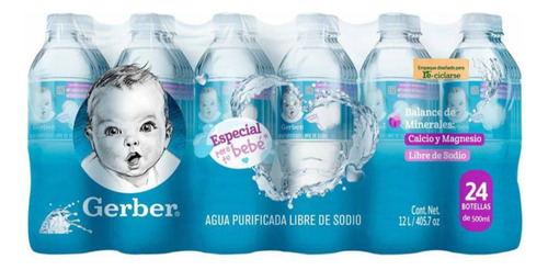 Agua Purificada Gerber 24 Botellas De 500ml