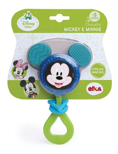 Imagem 1 de 3 de Chocalho E Mordedor Mickey E Minnie Disney Baby Elka