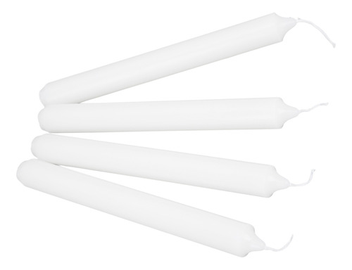 Velas Taper Candles, 4 Unidades, Estilo Europeo, Color Blanc