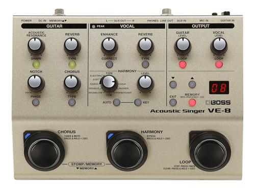 Processador De Efeitos Boss Ve-8, Para Voz E Guitarra