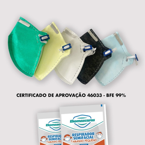 Imagem 1 de 3 de Kit 10 Mascaras Pff2 Infantil Com Ca46033 Colorido+azul