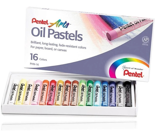 Giz Pastel Oleoso Para Desenhar Comm 16 Cores Pentel