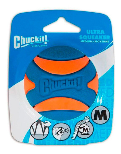 Pelota Con Sonidos Perros Chuckit Ultra Chirrido Mediano X1