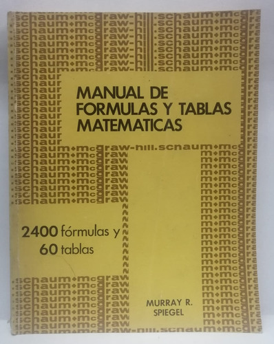 Libro Manual De Formulas Y Tablas Matematicas