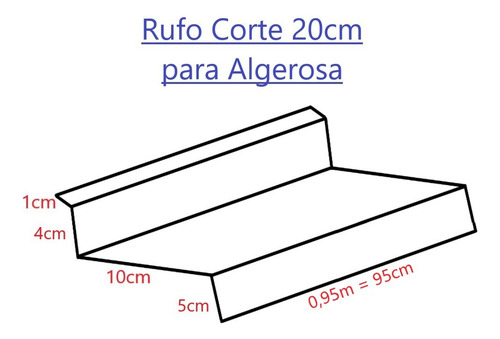 Kit 3pçs C/ 95cm Rufo Aluminio Corte 20cm P/ Fazer Algerosa