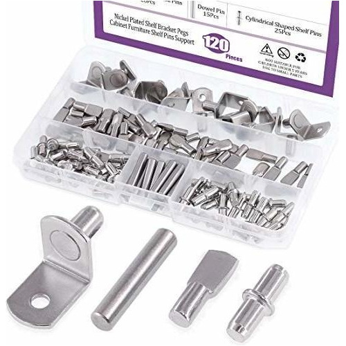 120pcs 4 Styles Shelf Pins Kit  Top Quality Nickel Plat...