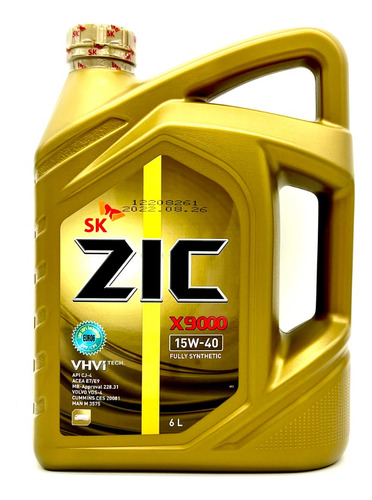 Aceite Motor Zic 15w40 X9000 Cj-4 Dpf / Cpf Sintético 6 Lts.