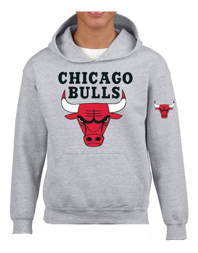 Hoodie Chicago Bulls Sueter Con Gorro Nfl Color Unisex 