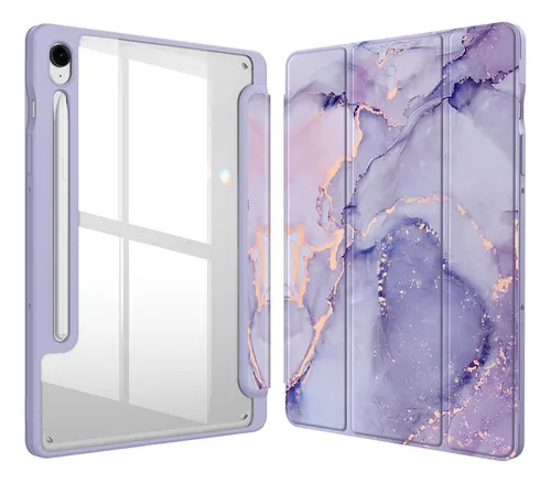 Funda Híbrida Delgada Para Galaxy Tab S9 Fe De 10.9 Pulgadas Lila Mármol