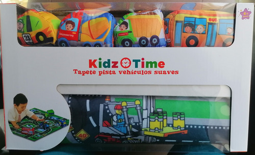 Pista Tipo Tapete Con 4 Vehículos Suaves Para Niños