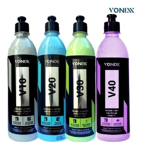 Kit Polimento Vonixx - V10 V20 V30 V40 - Corte Refino Lustro