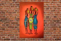 Comprar Cuadro 50x75cm Arte Africano Mujeres Pintura Arte M5