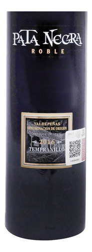 Vino Tinto Pata Negra Valdepeñas Roble Tempranillo 750 Ml