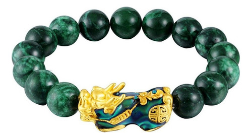 Feng Shui - Pulsera De Oro Pixiu De La Suerte, Color Verde O