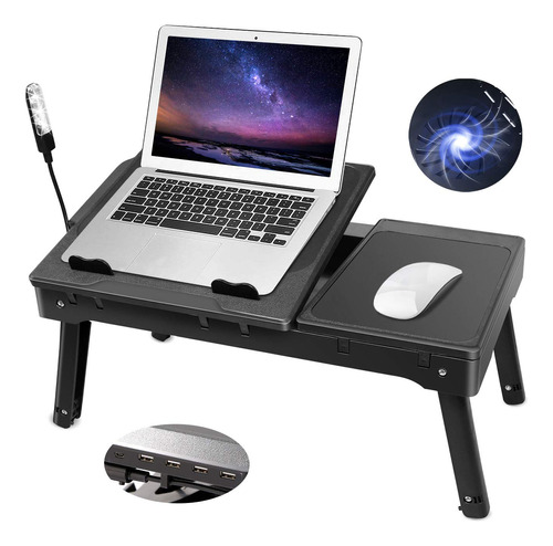 Moclever Mesa Para Laptop Cama Multifuncional Ventilador 2 3