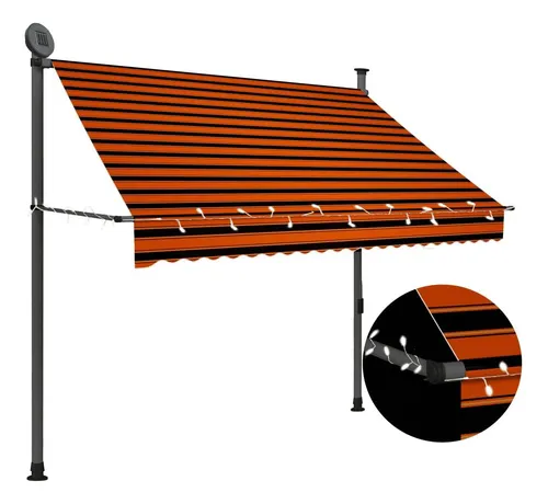 comprar Toldo Retractil Manual 78,7  Color Naranja Marron Longitud