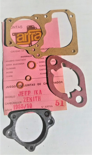 Jeep Ika 1955-1959 Juego Juntas Carburador Zenith