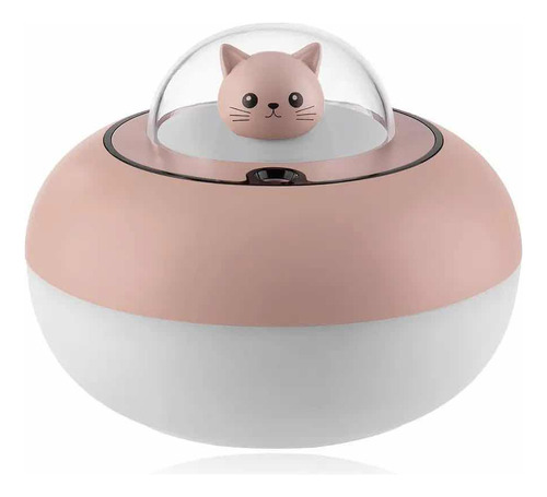 Difusor Humidificador Con Luz Gato En Platillo Volador