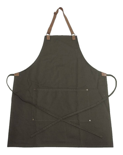Imagen 3 de 5 de Delantales Gabardina Y Cuero Cocina Uniformes Oficios Moda