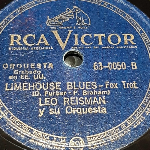 Pasta Leo Reisman Y Su Orquesta Rca Victor C321