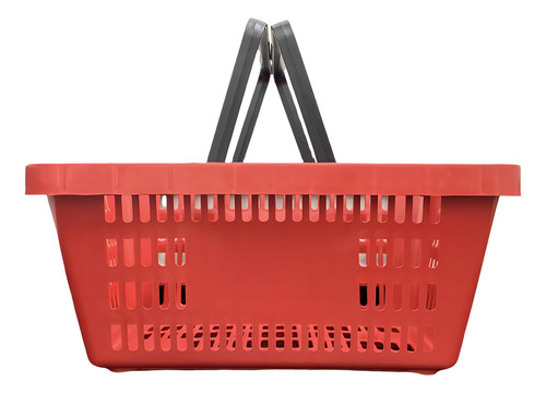 Cesta reforzada para farmacia y supermercado, 13 litros, color rojo
