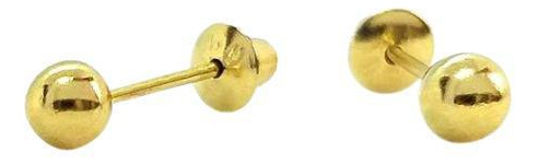 Brinco Bola 2,5mm Em Ouro 18k Tarraxa Baby